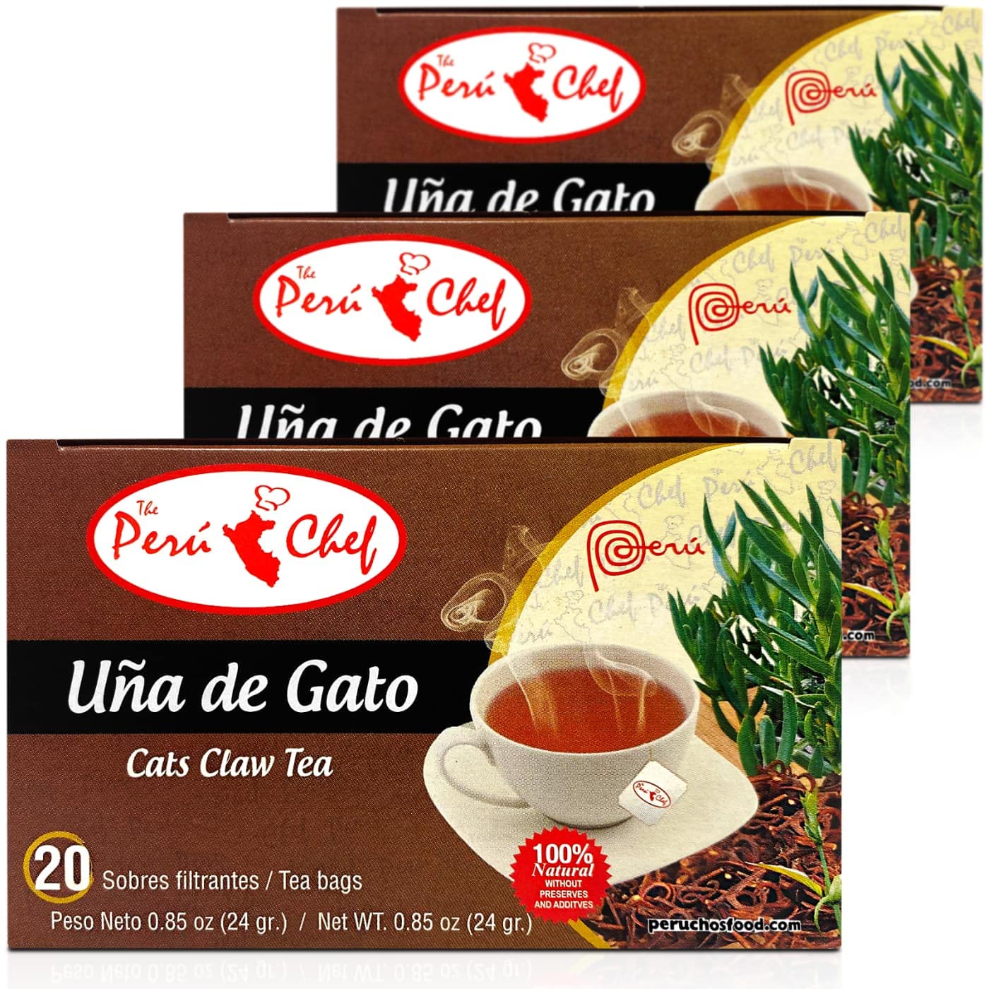 Peruchef Te Una de Gato 60 sobres | 60 tea bags Cats claw Tea 3 Pack