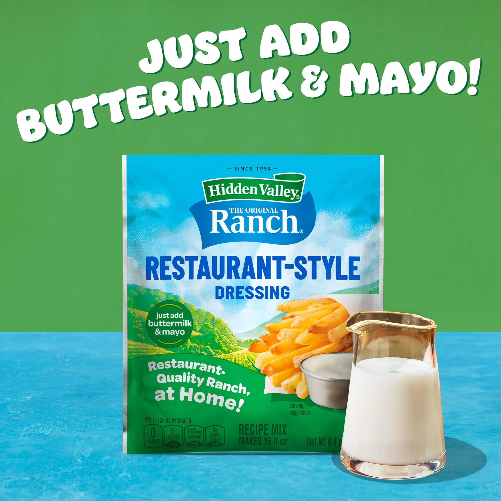 Hidden Valley Original Ranch Restaurant Style Dressing Recipe Mix, 0.4 Ounce (Package May Vary)