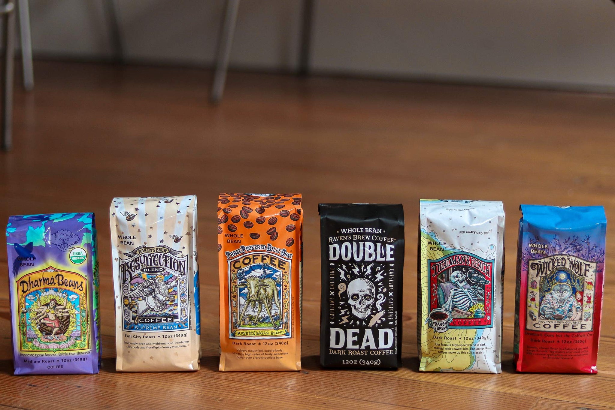 Raven’s Brew Coffee Bold Organic Coffee Dark Roast Ground - Organic Three Peckered Billy Goat 12oz