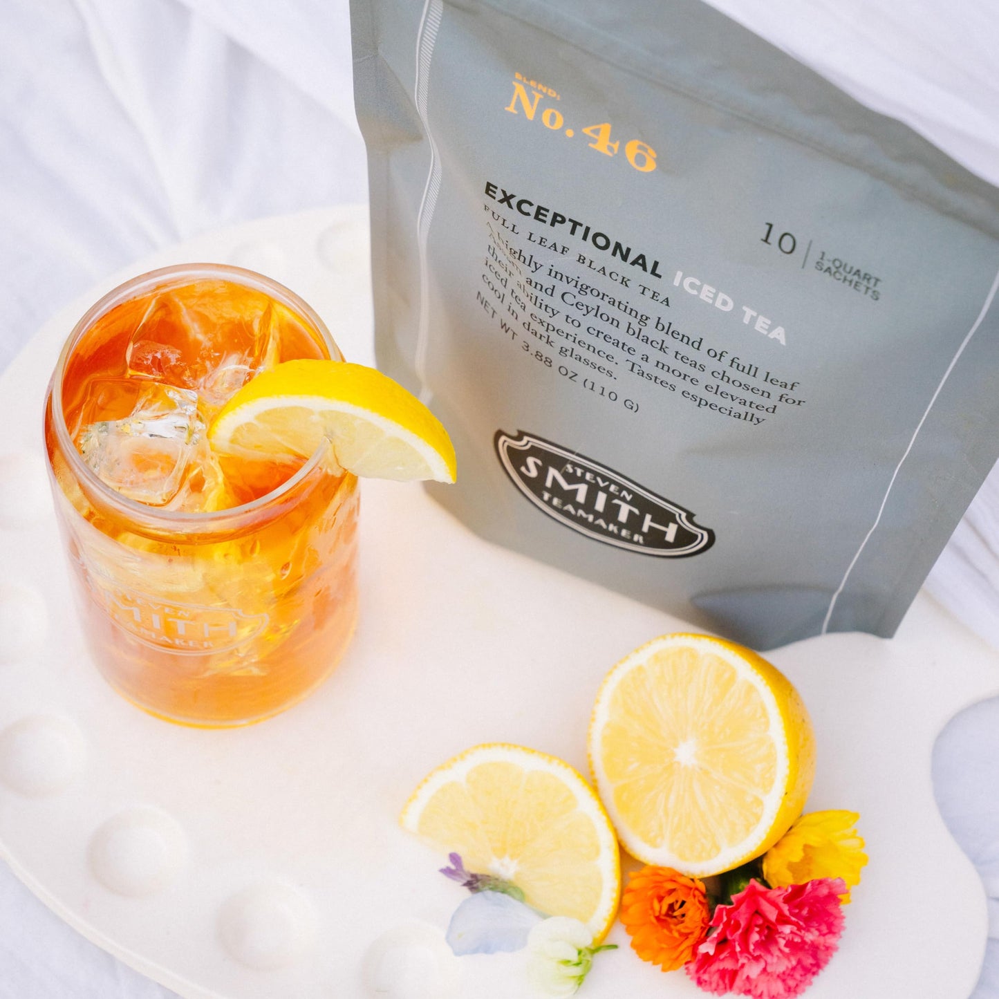 Steven Smith Teamaker Exceptional Iced Tea No. 46, Refreshing, Caffeinated, Sustainably Grown, Full Leaf Black Iced Tea, 10 Count, 1 Quart Sachets
