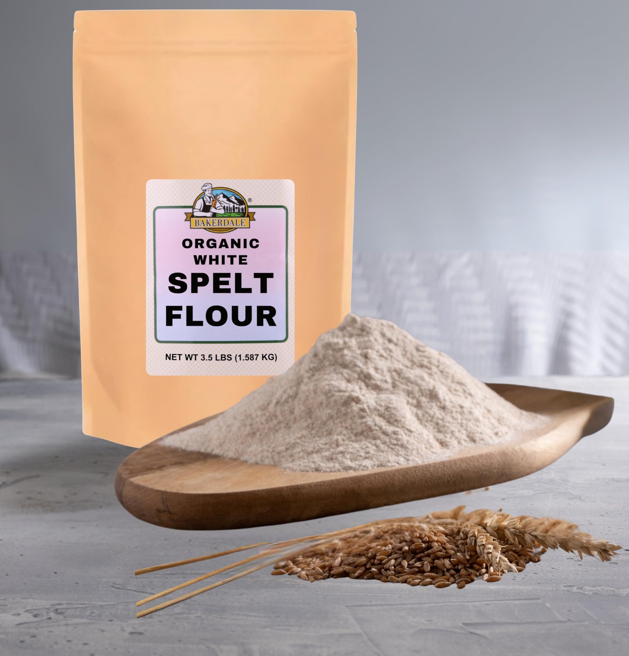 Bakerdale White Spelt Flour, 3.5 Pounds, Kosher Certified