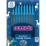 Brach's Blueberry Candy Canes, Christmas Candy, Holiday Ornaments, 5.3 oz Box, 12 Count