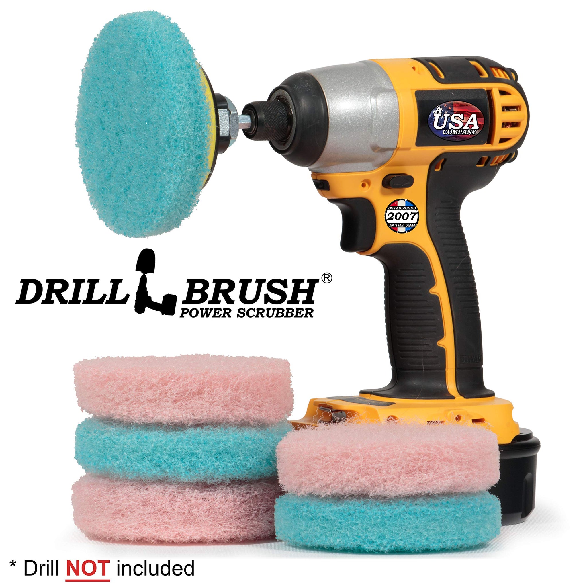 Drill Brush - Cleaning Supplies - Bathroom Accessories - Scrub Pads - Shower Cleaner - Bathtub - Bath Mat - Bathroom Sink - Scrubber - Hard Water
