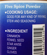 Oriental Mascot Five Spice Powder (1.1 oz) and one soy sauce dish