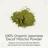Yu Tea Organic Decaf Matcha Powder Ceremonial Grade, 50 Servings | Rich in Antioxidants & L-Theanine, Low Caffeine | Unsweetened Grade A Japanese