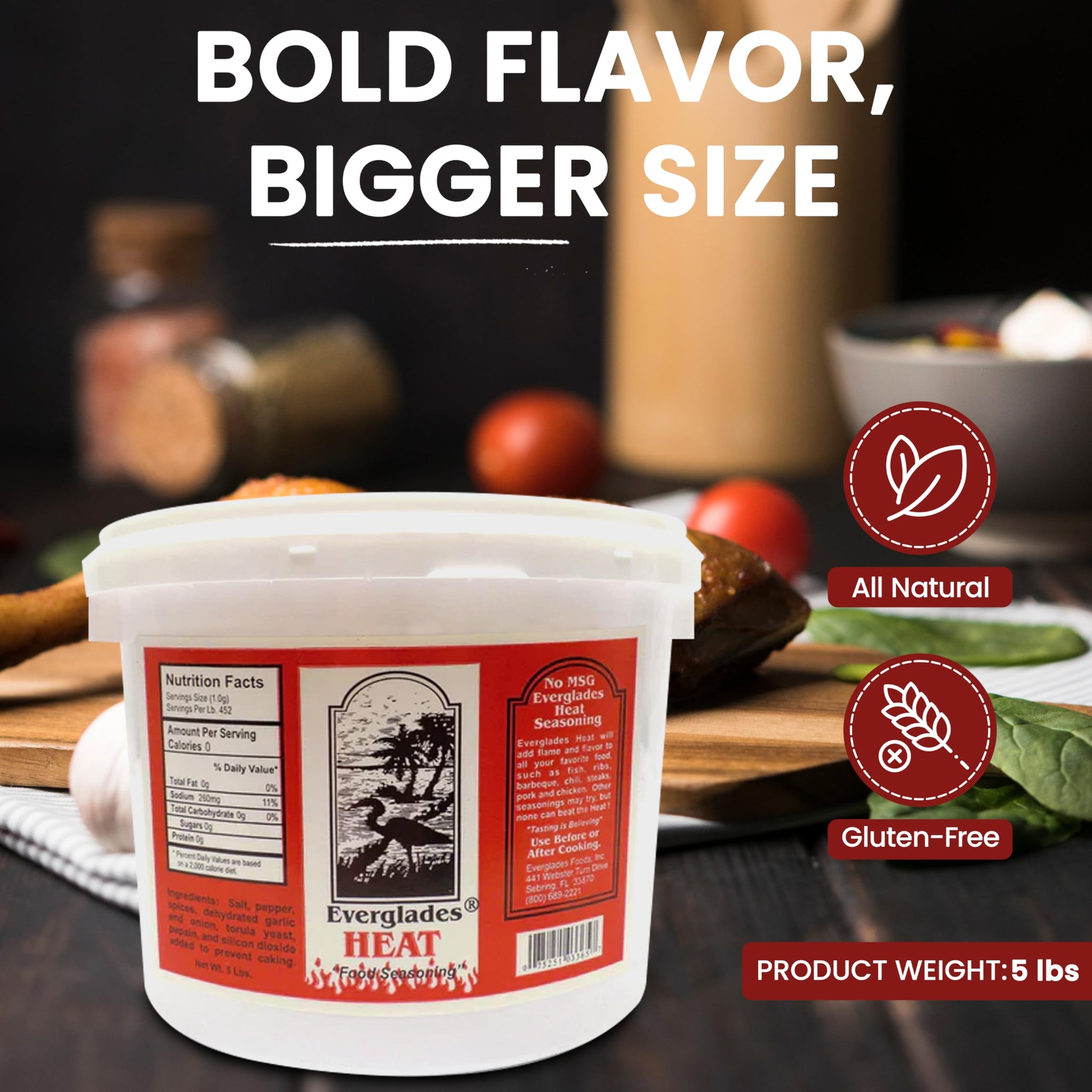 Everglades Seasoning - Versatile Southern BBQ Seasoning - Heat 80 oz