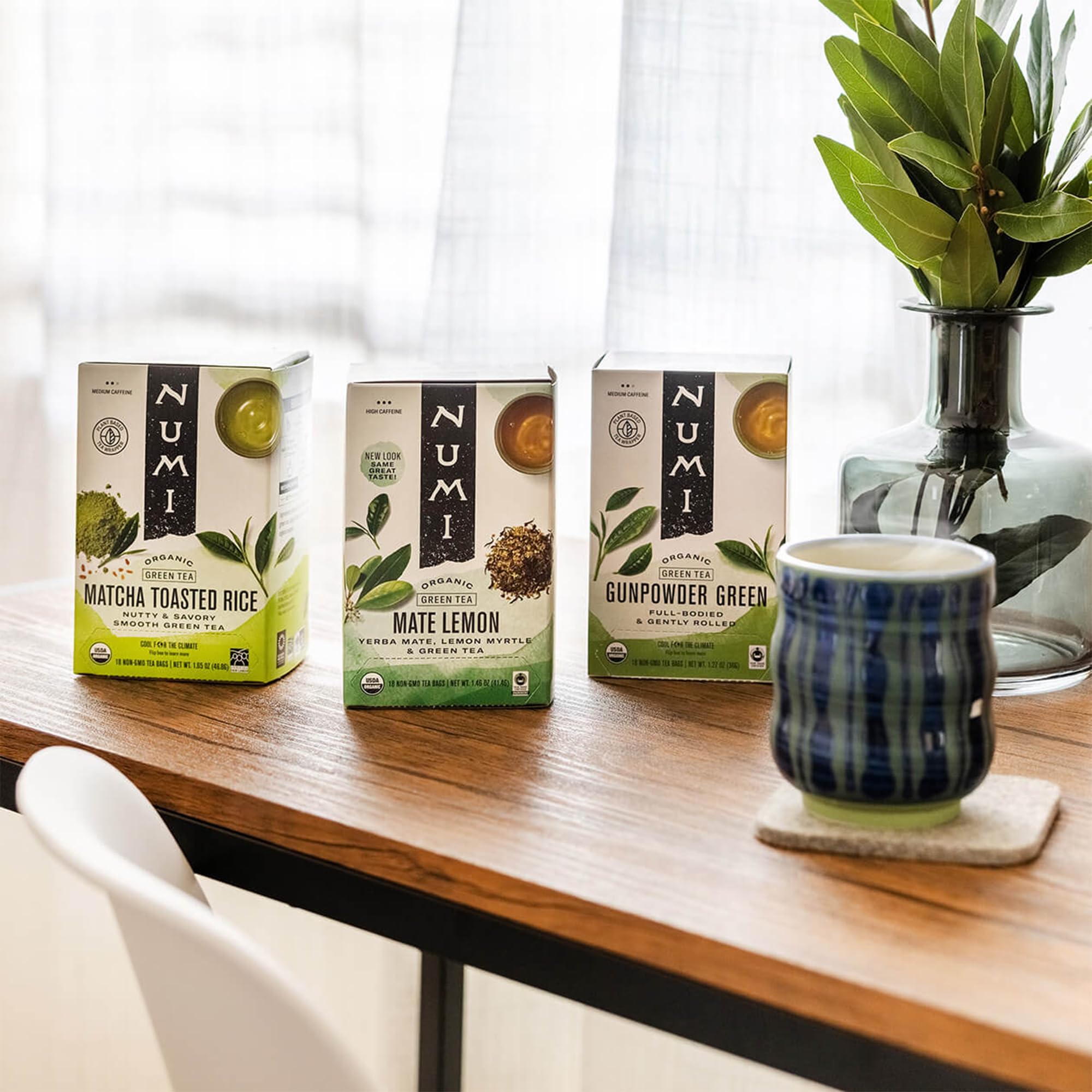 Numi Organic Tea Mate Lemon, 18 Count Box of Tea Bags (Pack of 2) Yerba Mate Green Tea Blend (Packaging May Vary)