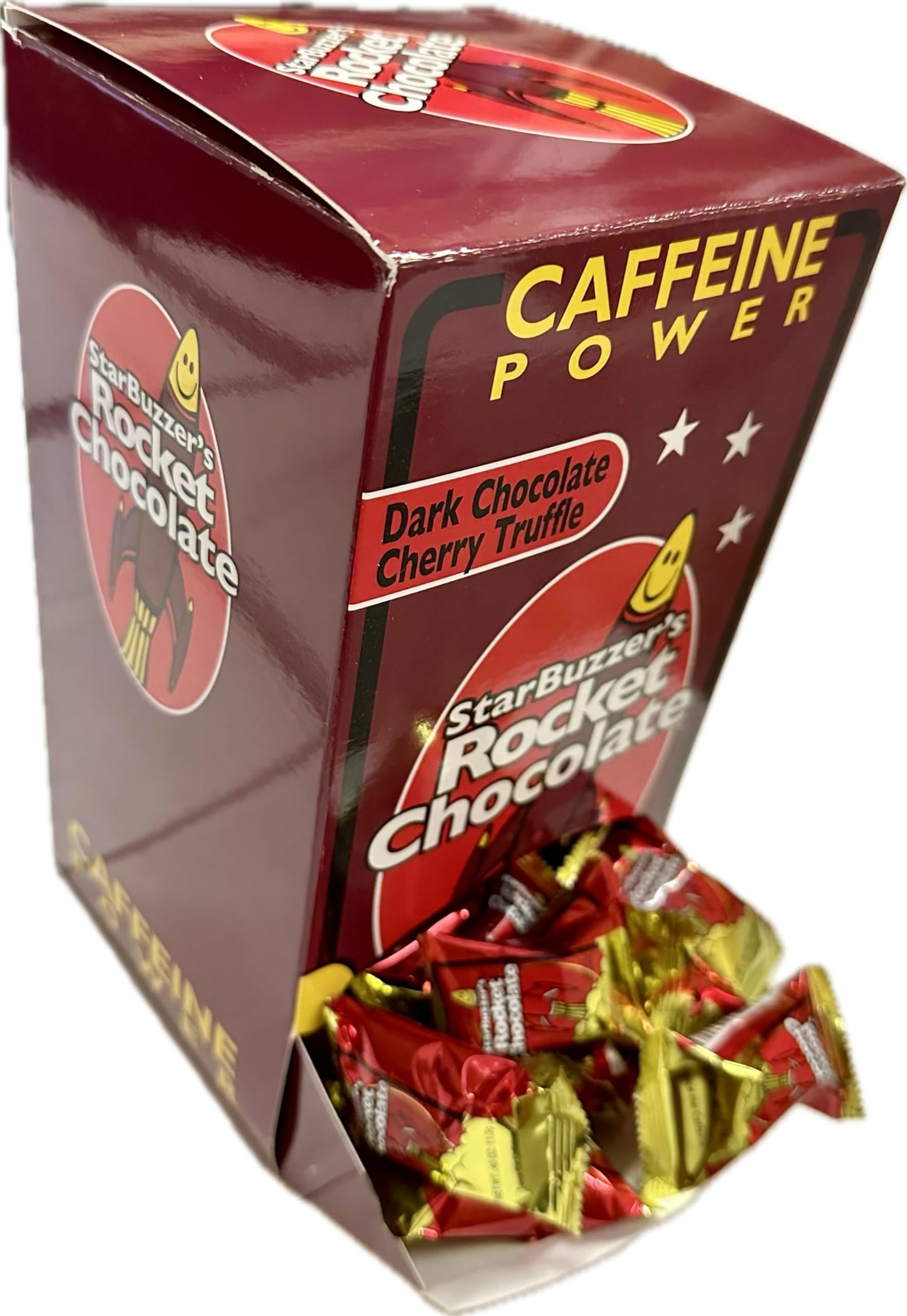 Rocket Chocolate Dark Chocolate Cherry Flavored Caffeinated Chocolate Truffles, 100 count, Mini
