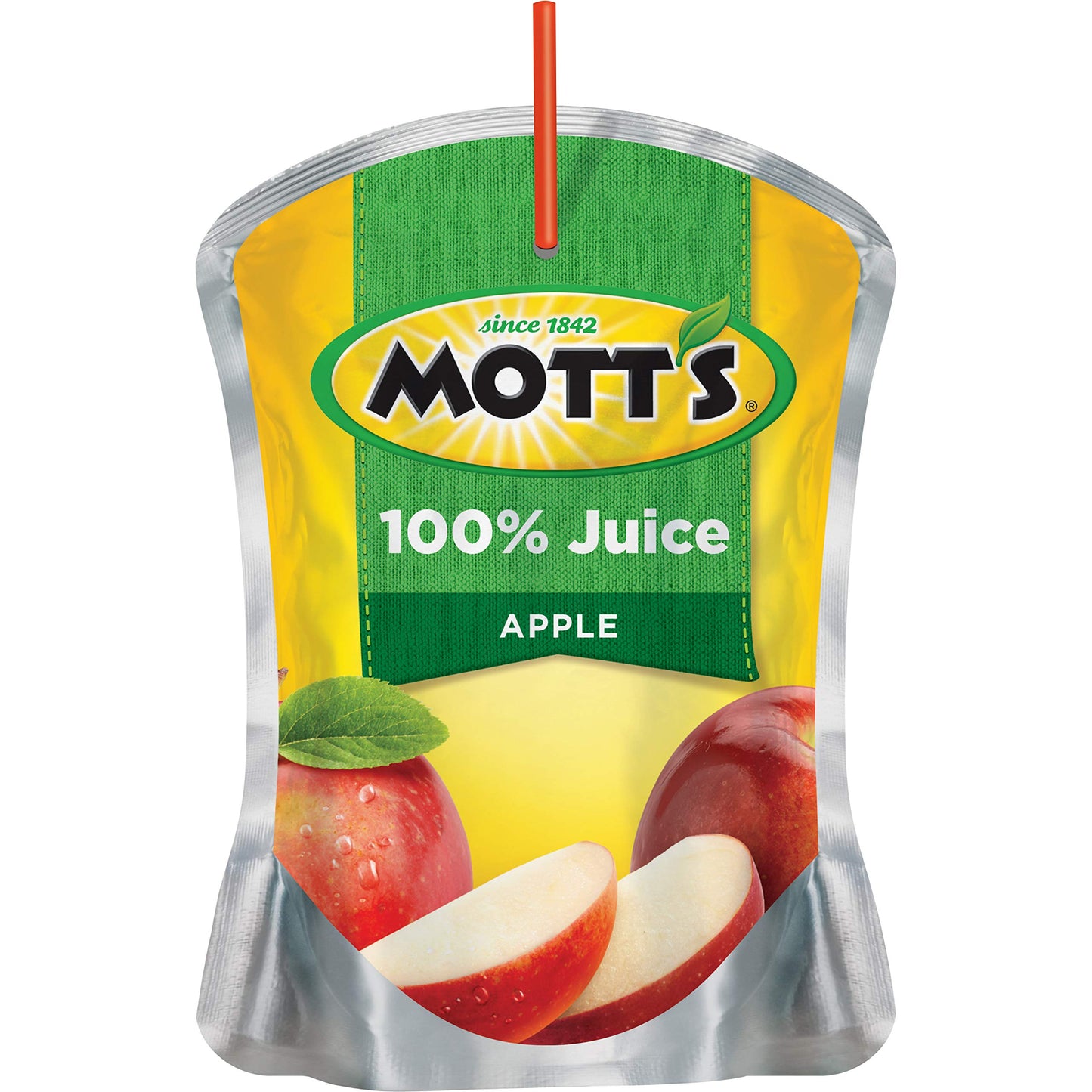 Mott's 100% Apple Juice, 6.75 Fluid Ounce Pouch, 8 Count (Pack of 4)