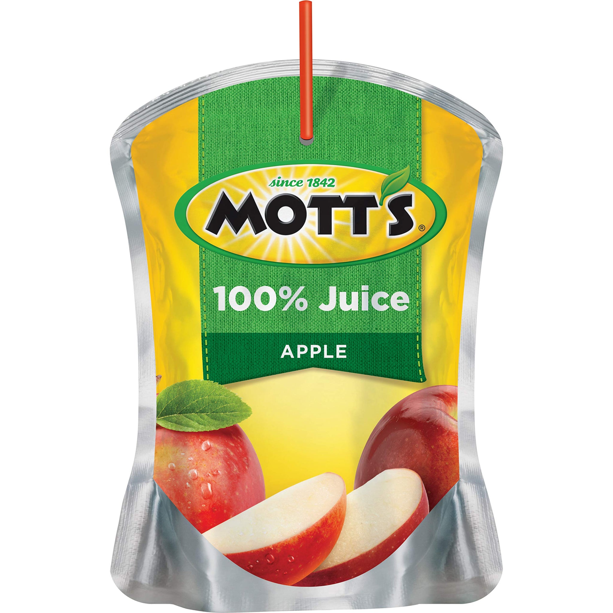Mott's 100% Apple Juice, 6.75 Fluid Ounce Pouch, 8 Count (Pack of 4)