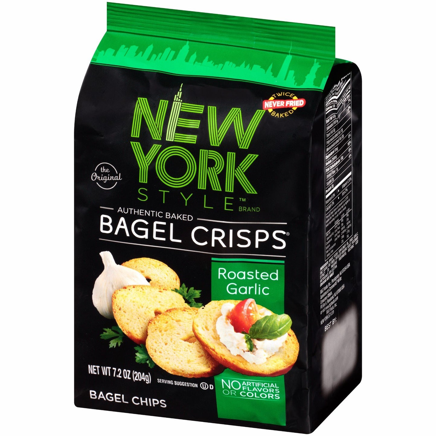 New York Style Bagel Crisps, Garlic, 7.2 Ounce (Pack of 3)