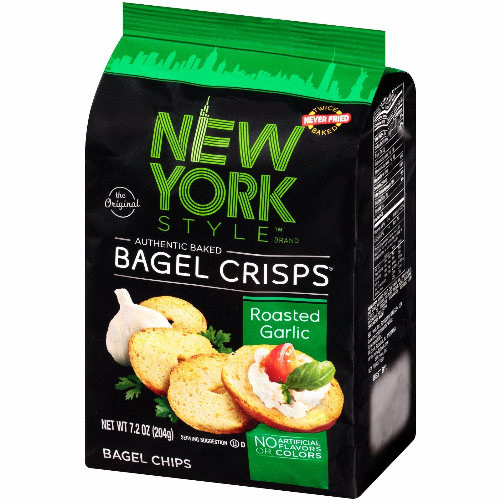 New York Style Bagel Crisps, Garlic, 7.2 Ounce (Pack of 3)