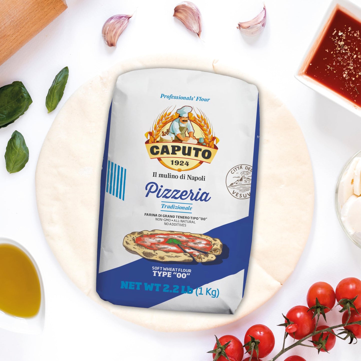 Mulino Caputo 00 Pizzeria Flour - 1-kilo bag (Pack of 4)