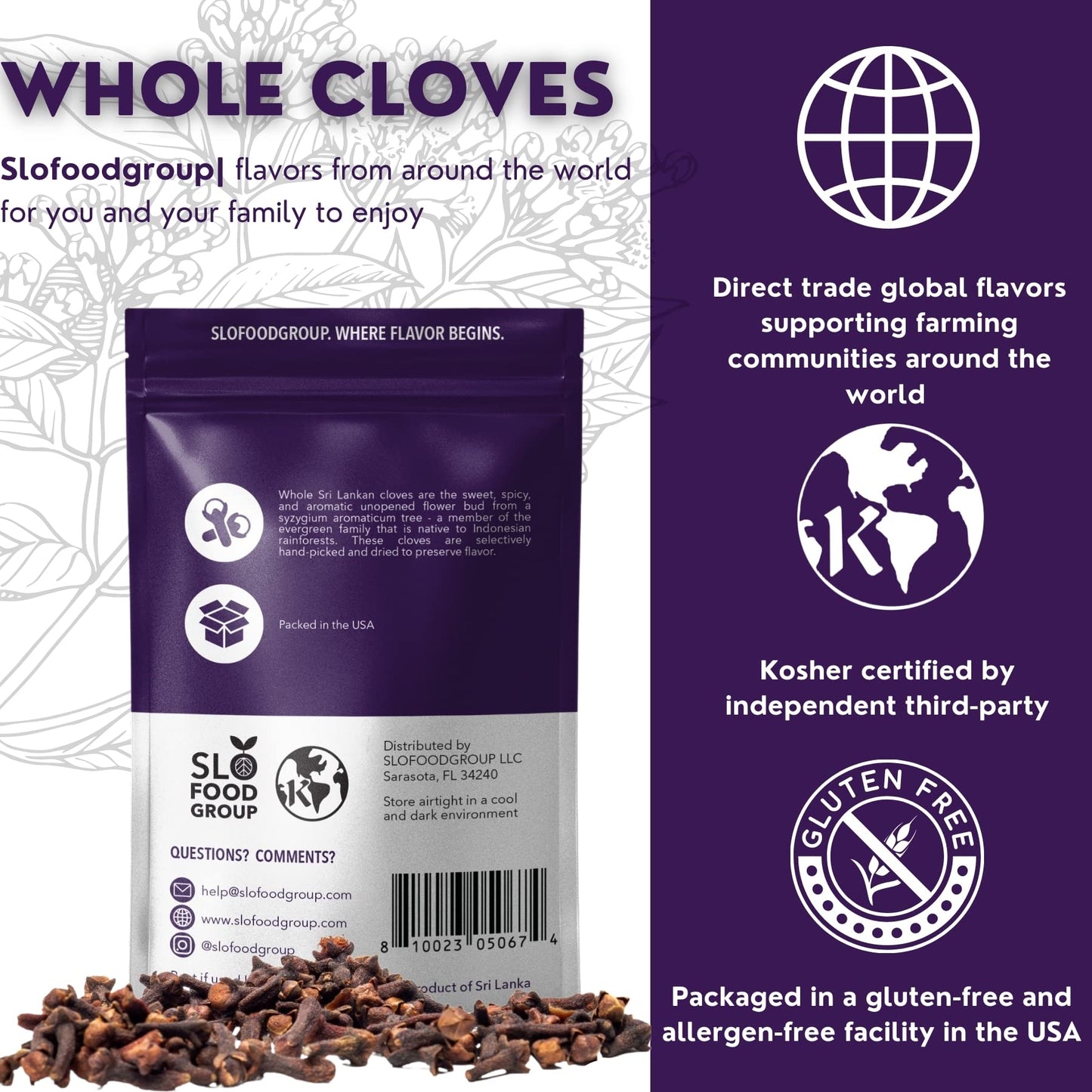 Slofoodgroup Whole Cloves hand picked cloves, 1 oz whole cloves