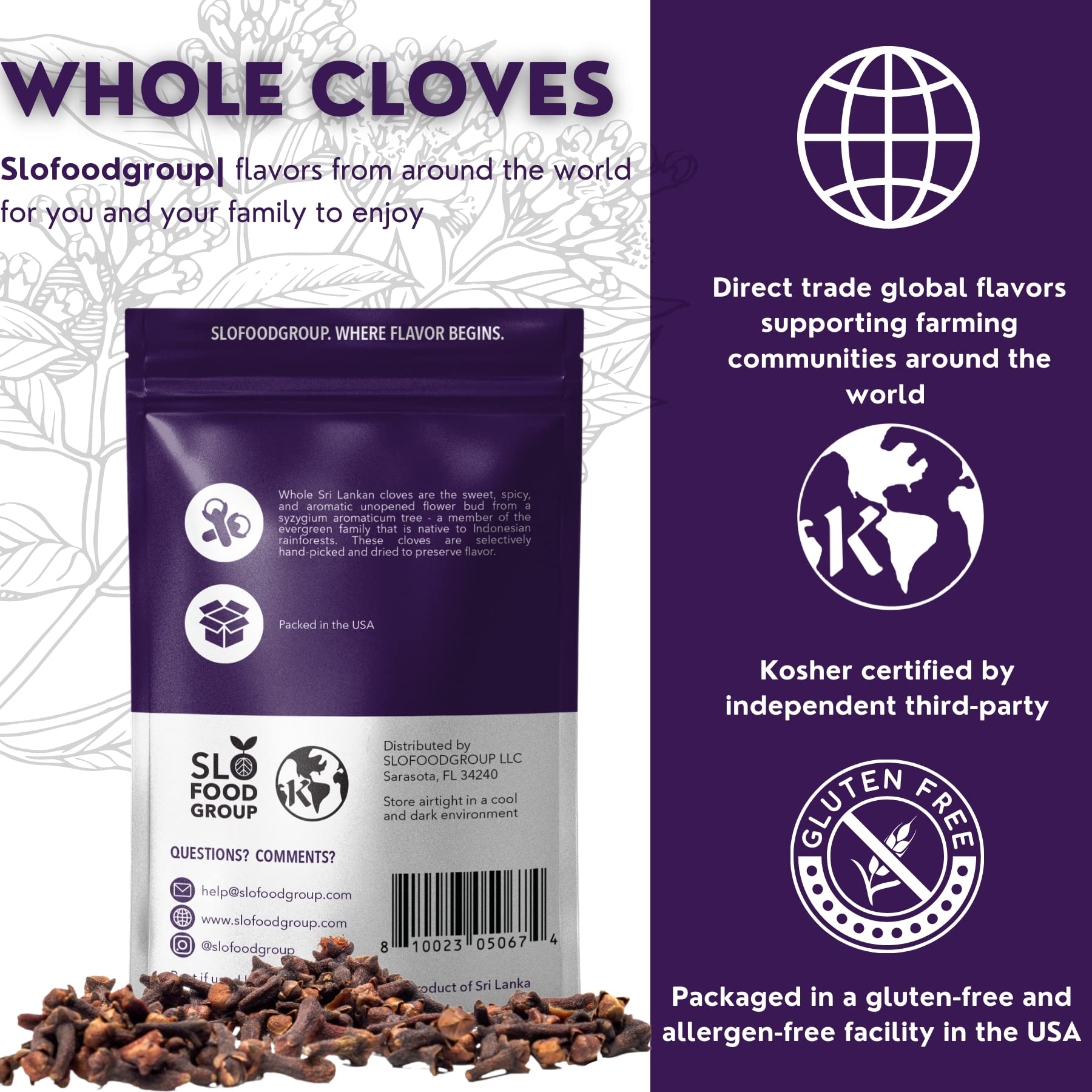Slofoodgroup Whole Cloves hand picked cloves, 1 oz whole cloves