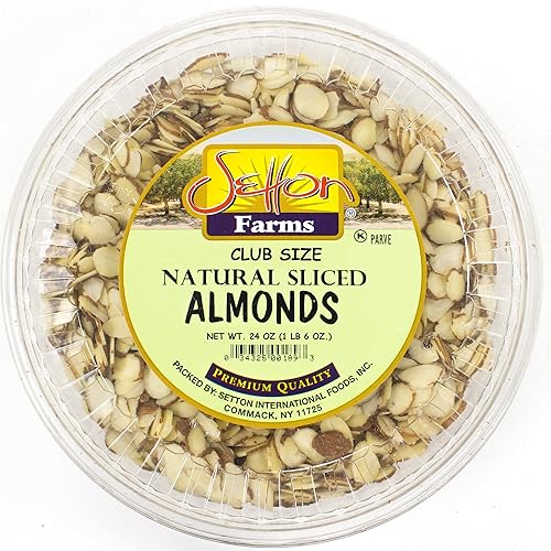 Almonds Natural Sliced | Non-GMO | Premium Quality | Bulk Value Size 24 Oz (1.5 Lb.)