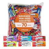Airheads Mini Bars 2 Pounds Approx 70 Pieces - Individually Wrapped - Assorted Fruit Flavored Cherry - Grape - Mystery Flavor - Orange & Watermelon
