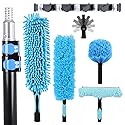 FAHKNS 20 Foot High Ceiling Fan Duster, Heavy Duty High Reach Duster Kit for Cleaning, Spider Web Brush, Washable Dust Brush for High Roof and Glass