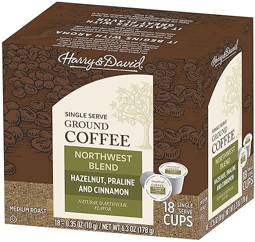Harry & David Coffee in Single Serve Cups Compatible with Keurig K-Cup Brewers 18 Count (Northwest Blend)