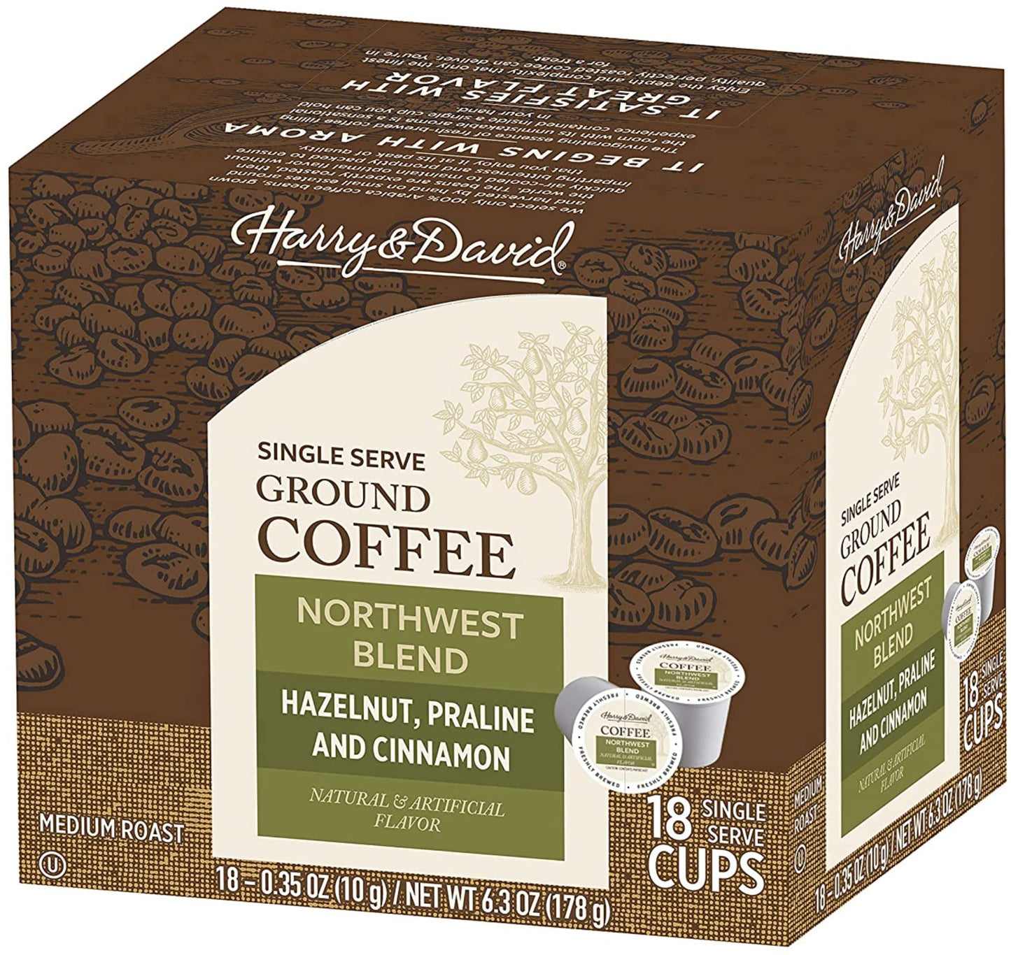 Harry & David Coffee in Single Serve Cups Compatible with Keurig K-Cup Brewers 18 Count (Northwest Blend)