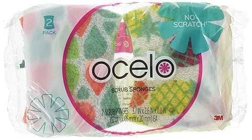 O-Cel-O 3M No Scratch Scrub Sponges 2 pk (Pack of 12)