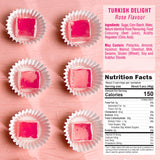 HazerBaba Turkish Delight Rose Candy, 4.4oz (Pack of 1), Vegan Snack Box