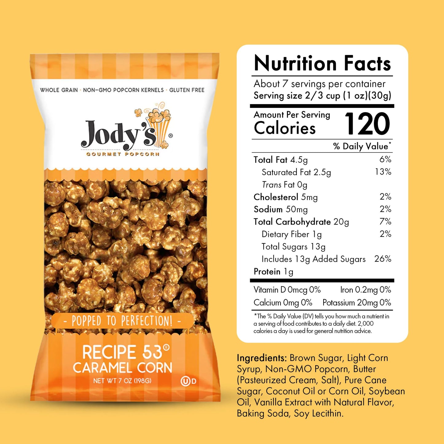 Jody’s Gourmet Popcorn 3-Pack Variety Bundle - 7oz Bags of Caramel Corn, Birthday Cake, and Confetti Flavors - Sweet and Salty Handcrafted Snack