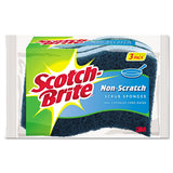 3M Scotch-Brite No Scratch Scrub Sponges, Blue, 4-1/2 x 2-1/2 x 7/10 in