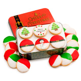 Christmas Cookies, Decorated Black And White Cookies In Tin, Gourmet Food Gift Box, Holiday Gifts, Corporate Idea, For Men And Women 18 Count Custom