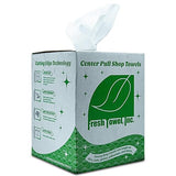 Fresh Towel Ultra Strong Center Pull Shop Towels - (1 Box of 300) Disposable Cleaning Towels - White, 9 x 12 inches - FT500