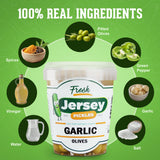 Jersey Pickles - Garlic Stuffed Olive (Quart) - Olives Stuffed - Hand-Stuffed Gourmet Olives with Premium Fillings for Snacks, Charcuterie & Cocktails