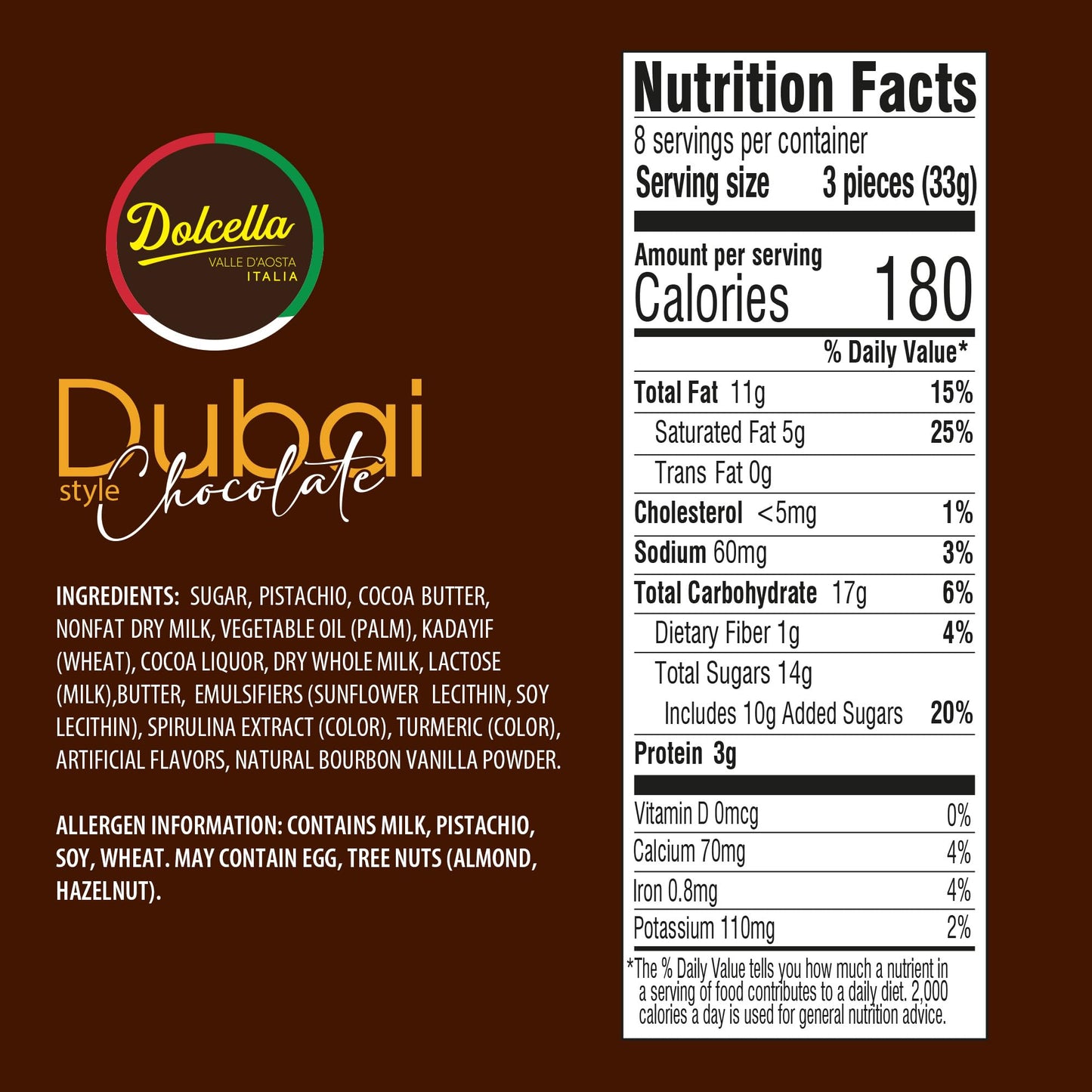 Dolcella Dubai Chocolate Truffles Gift Box - Milk Chocolate with Pistachio Cream, Butter & Crispy Kataifi | 24-Piece Luxury Chocolate Candy Box | 9.31