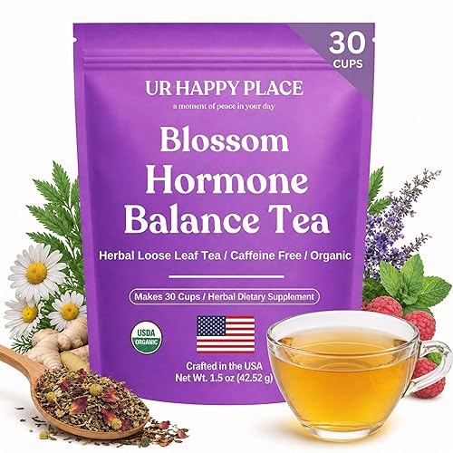 Hormone Balance for Women Tea with Red Raspberry Leaf, Chamomile, Peppermint, Nettle & Chaste Tree Berry - Organic Herbal Loose Leaf Tea for Women