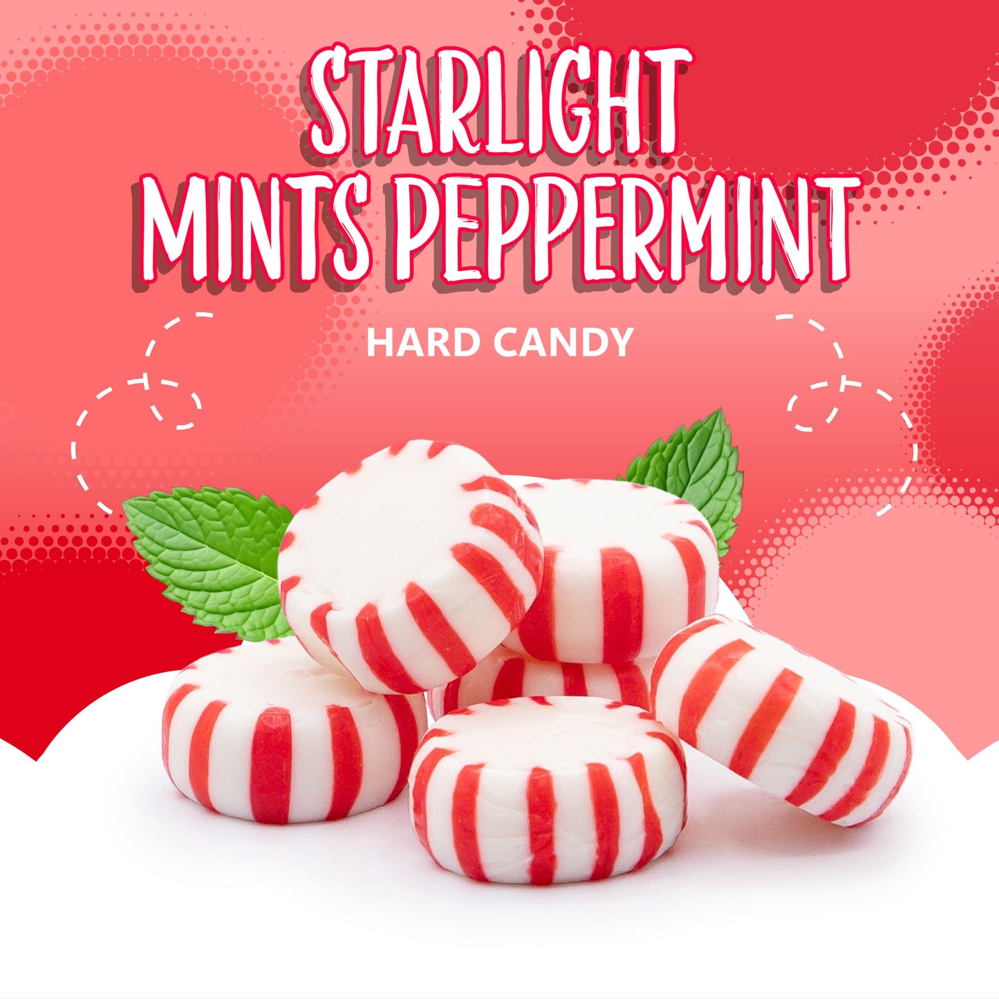 Starlight Peppermint Hard Candy | Bulk 2 Pounds | Mints Individually Wrapped | Peppermints | Refreshing Peppermint Candies | Starlight Mints