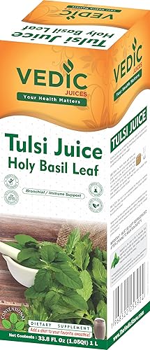 Vedic Juices Tulsi Juice 1 L - Natural Juice for Daily Use - 33.8 Floz