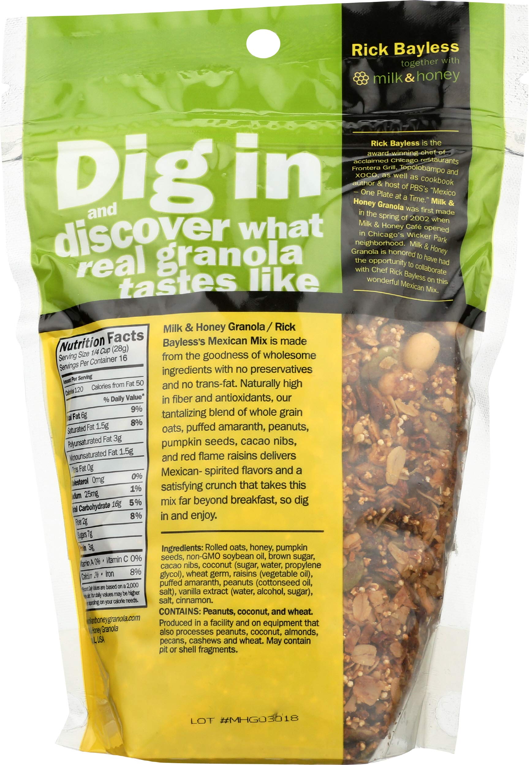 Milk and Honey Rick Bayless's Mexican Granola Mix, 16 Ounce (Pack of 6)