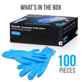 Serenelife Nitrile Disposable Latex & Powder Free Medium Gloves - Great for Kitchens, Food Handling & Cleaning Supplies - Soft & Comfortable fit