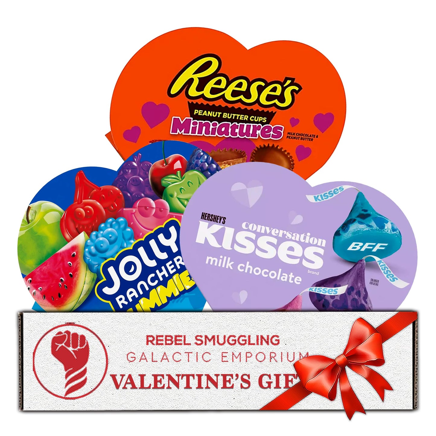 Valentine's Day Candy Gift Box Variety 3 Pack - Heart Shaped Chocolate Care Packages by Rebel Smuggling Galactic Emporium