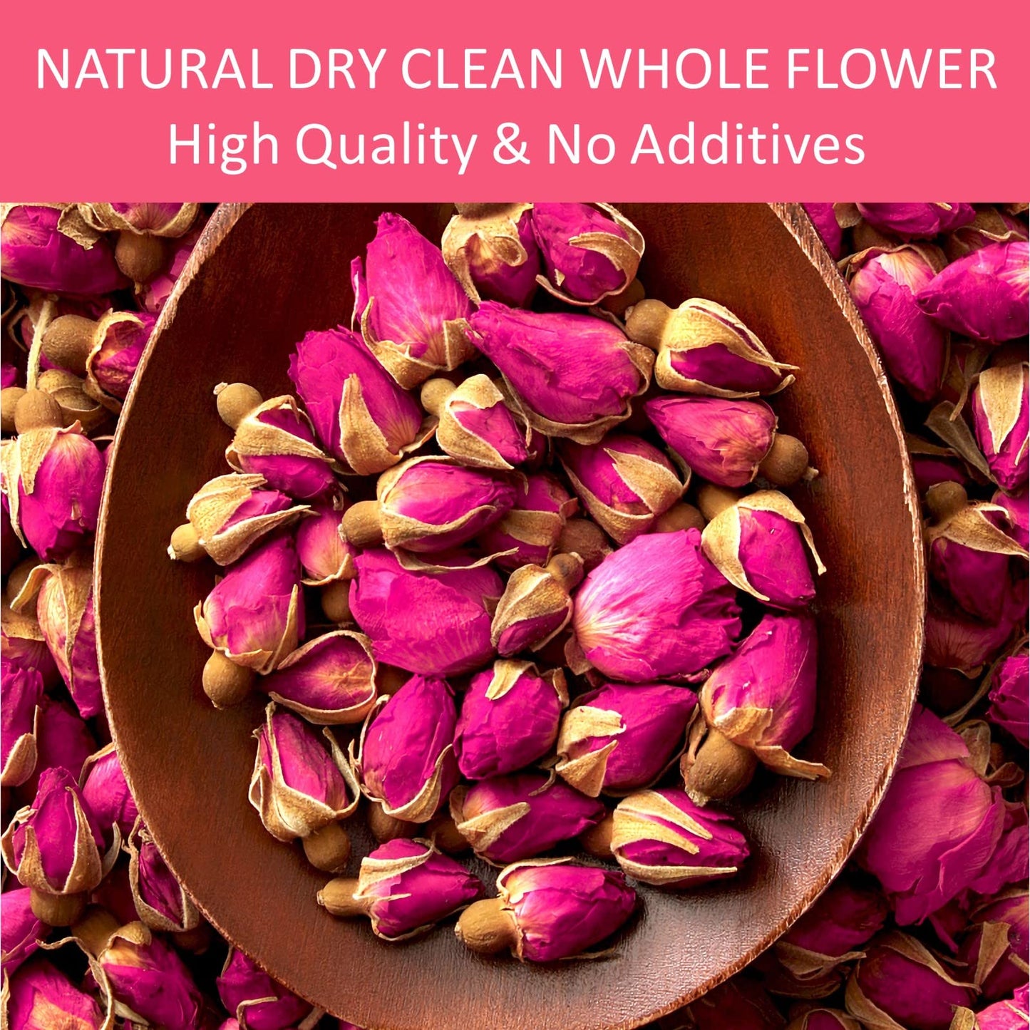 Dried Rose Buds Tea, Edible Roses Whole Flowers Loose Leaf, Premium Rose Tea Beverages, Natural Fragrant, Ideal for Gift, 2.8 oz