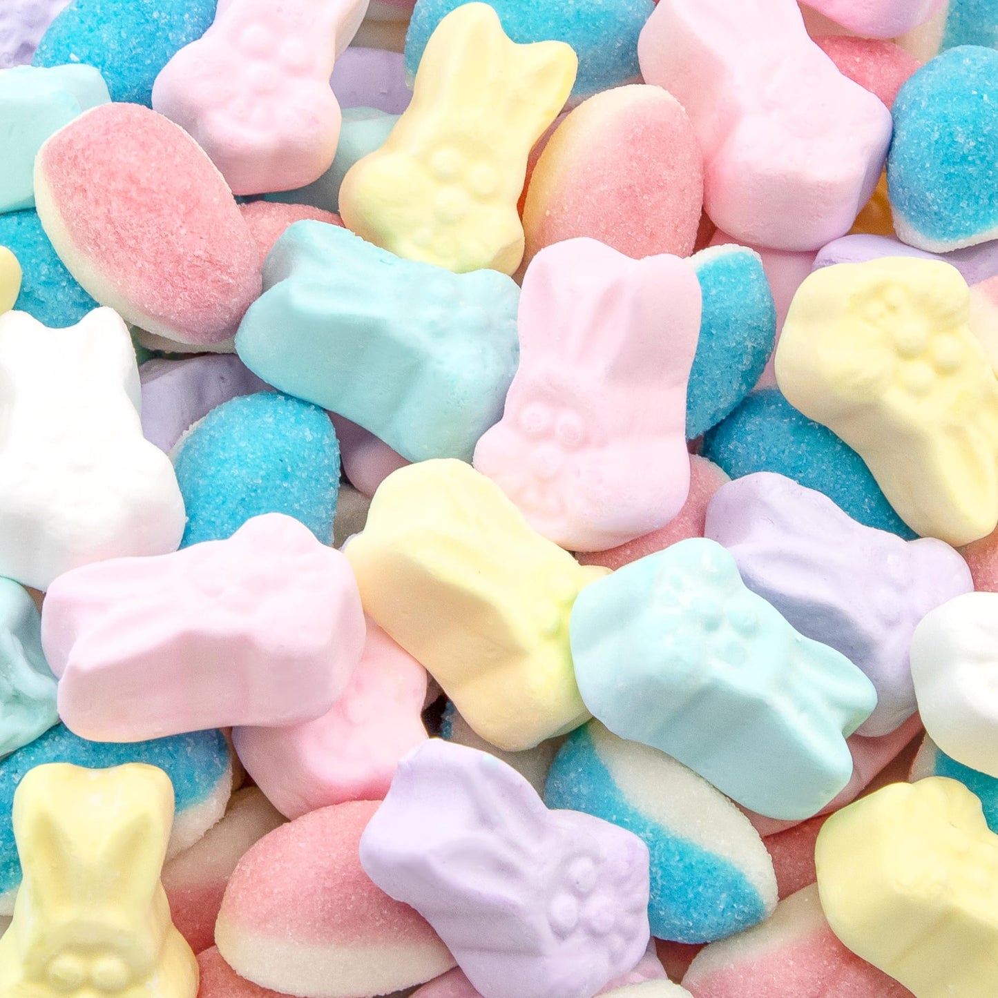 Easter Candy Mix | 24-Ounce Bag | Fruit Marshmallow Bunnies, Blue Raspberry & Strawberry Gummy Candy | Pastel Colored Easter Treats for Baskets