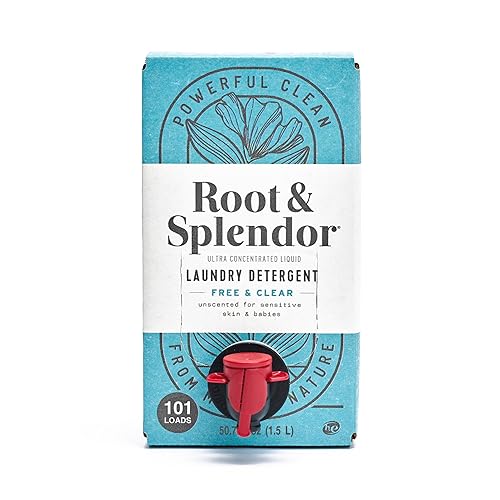 Root & Splendor Ultra Concentrated Non Toxic Laundry Detergent Liquid - EWG Verified - Plant Based & Eco Friendly Enzymatic Laundry Soap, Free