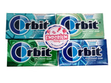 EMPORIUM CANDY TASTY TREATS FOR THE TUMMY Orbit Gum Assortment - 1 Pack Each of Peppermint Spearmint Sweetmint Wintermint - 14 Pieces per Pack, Blue