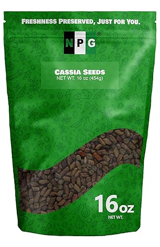 NPG Cassia Seeds 16 Oz, Roasted Cassia Seed Tea, Jue Ming Zi, Chinese Herbal Tea, Versatile for Mix Drink, Non-GMO, Traditional Herbal Home Tea, All