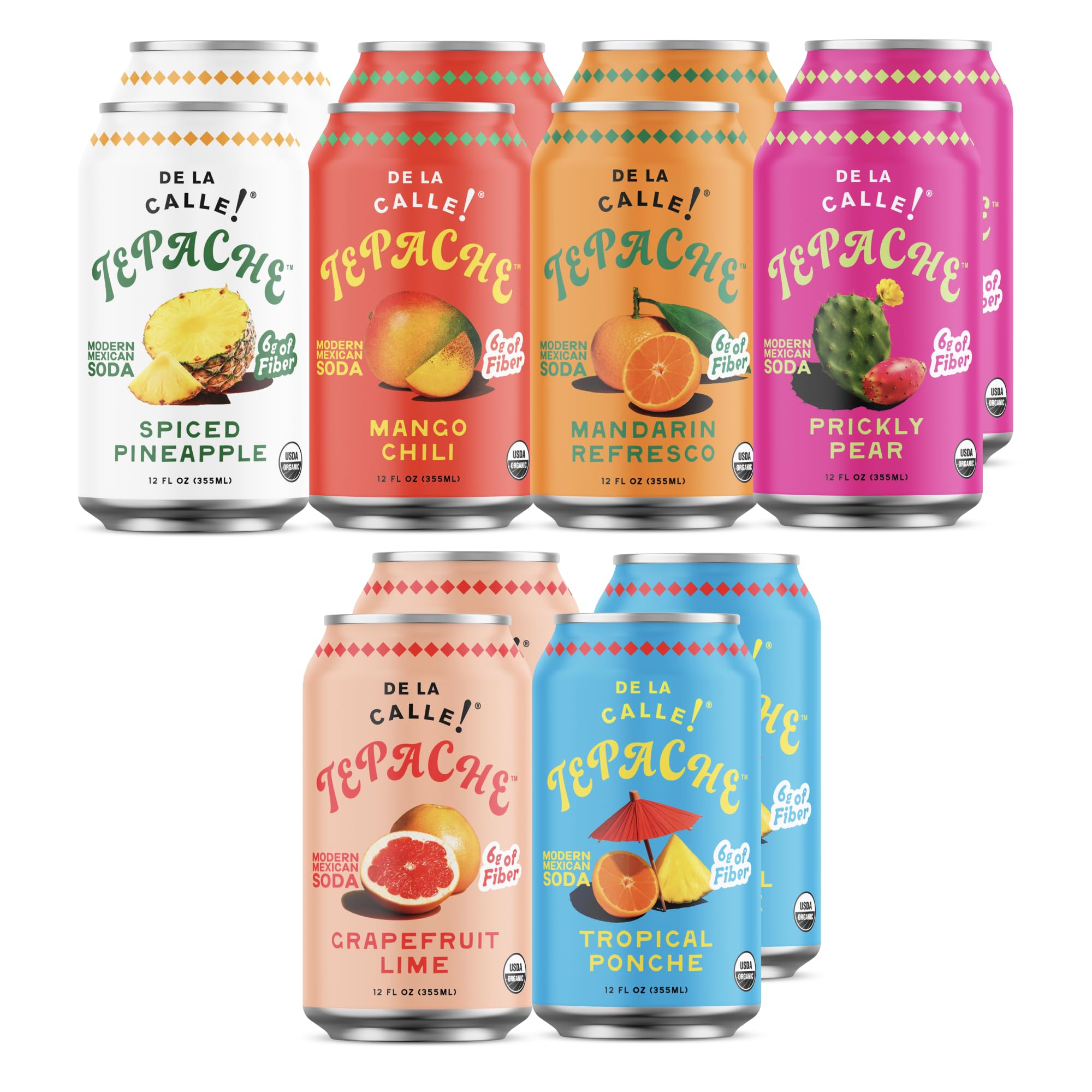 De La Calle Tepache - Mixta Variety Pack - Modern Mexican Soda - Craft Fermented Pineapple Sparkling Beverage - Certified Organic, Non-Alcoholic