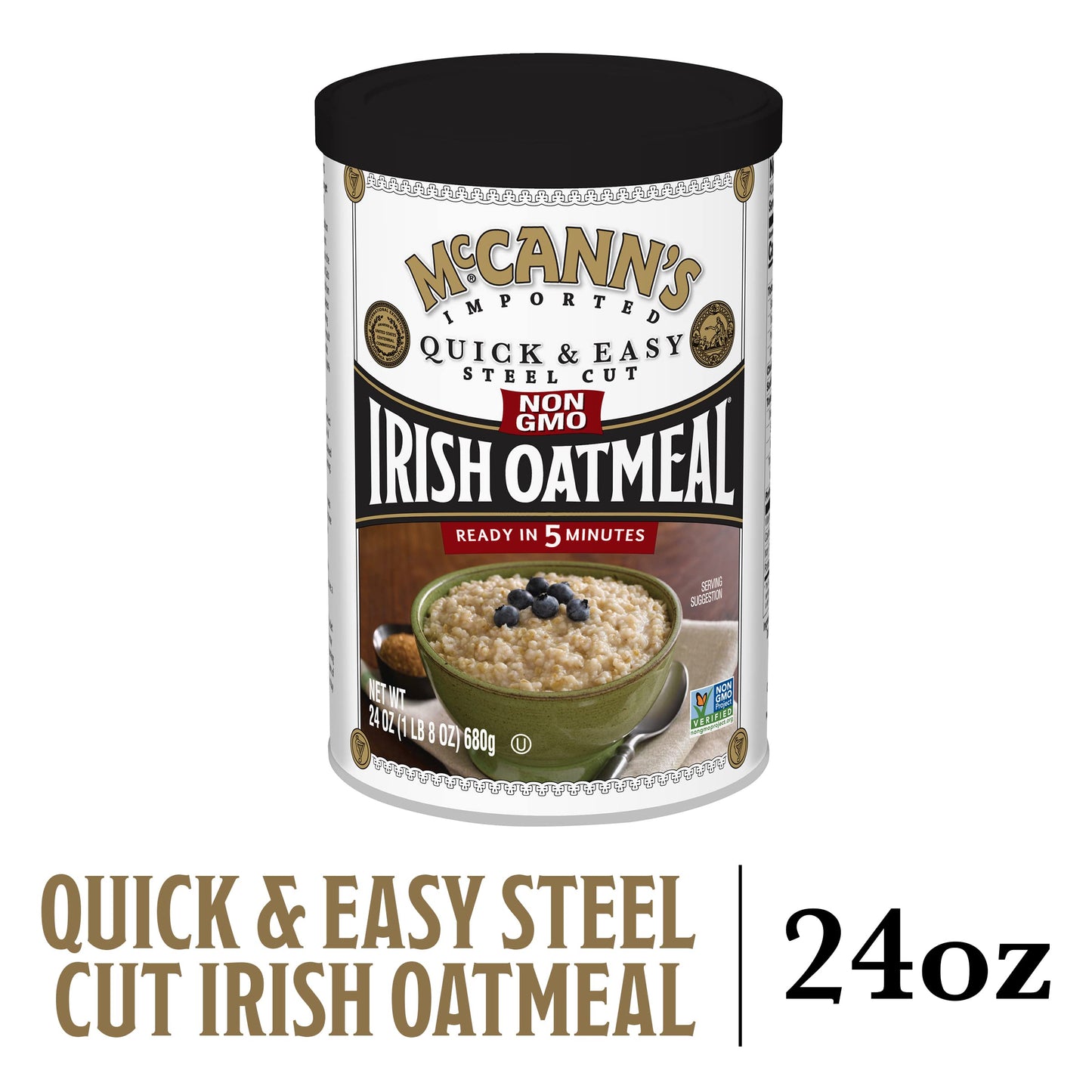McCann's Irish Oatmeal, Quick & Easy Steel Cut Oats, 24 Ounce