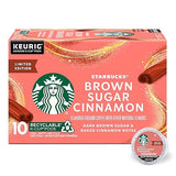 Starbucks K-Cup Coffee Pods, Flavored Hot or Iced Coffee, Brown Sugar Cinnamon, 10 Keurig Pods
