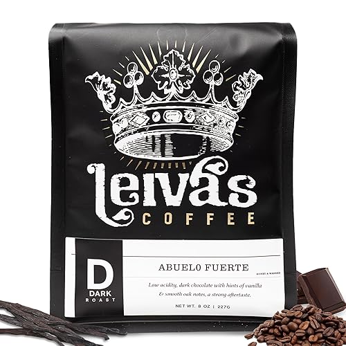 Leiva’s Dark Roast Whole Bean Coffee (8 Oz) - Freshly Roasted, Micro-Lot Guatemalan Beans - Abuelo Fuerte Whole Beans w/Chocolate & Caramel Notes