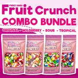 Freeze Dried Candy Variety Pack, Fruit Crunch, 4 oz (4 Pack), Original, Wildberry, Sour, Tropical, Assorted Combo, Gift Bag
