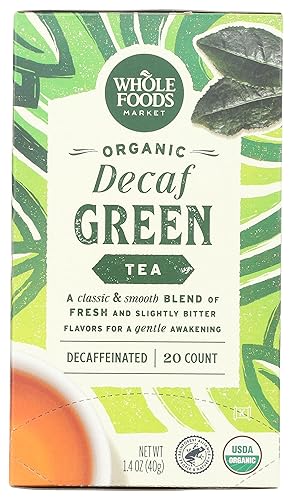 Whole Foods Market, Tea Green Decaf Organic, 20 Count