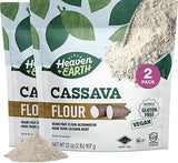 Heaven & Earth Cassava Flour, (2 Pack) = 4 Pounds | Gluten Free & Grain Free Flour for Baking | Non GMO Verified | Paleo Flour | Wheat Flour